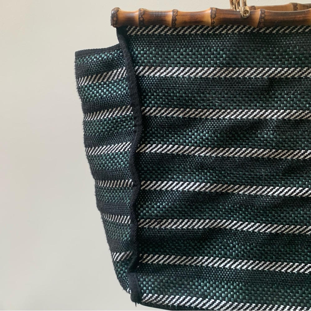 022 - Zara Woven Bag Bamboo Handles - Picture 2 of 9